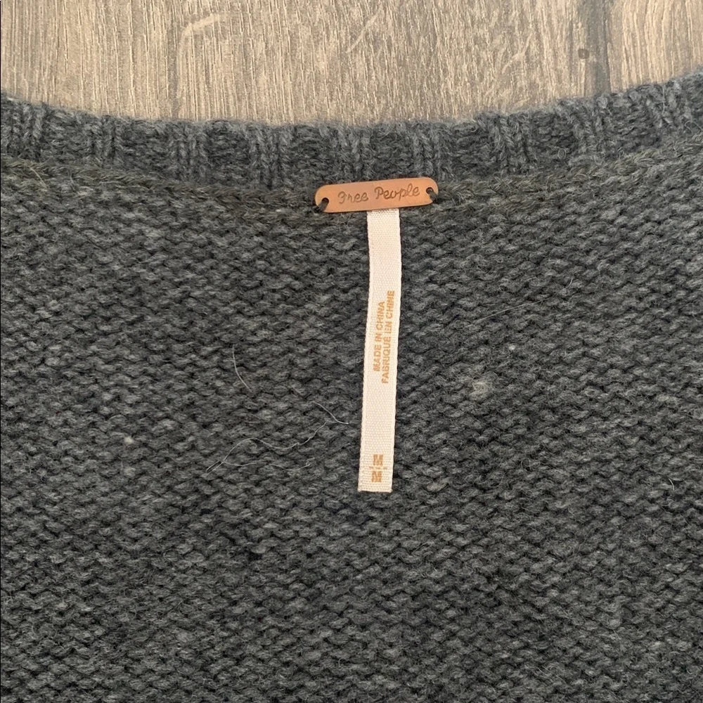 Free People Womens Cardigan Sweater Cropped Lambswool Rabbit Short Sleeve Sz M